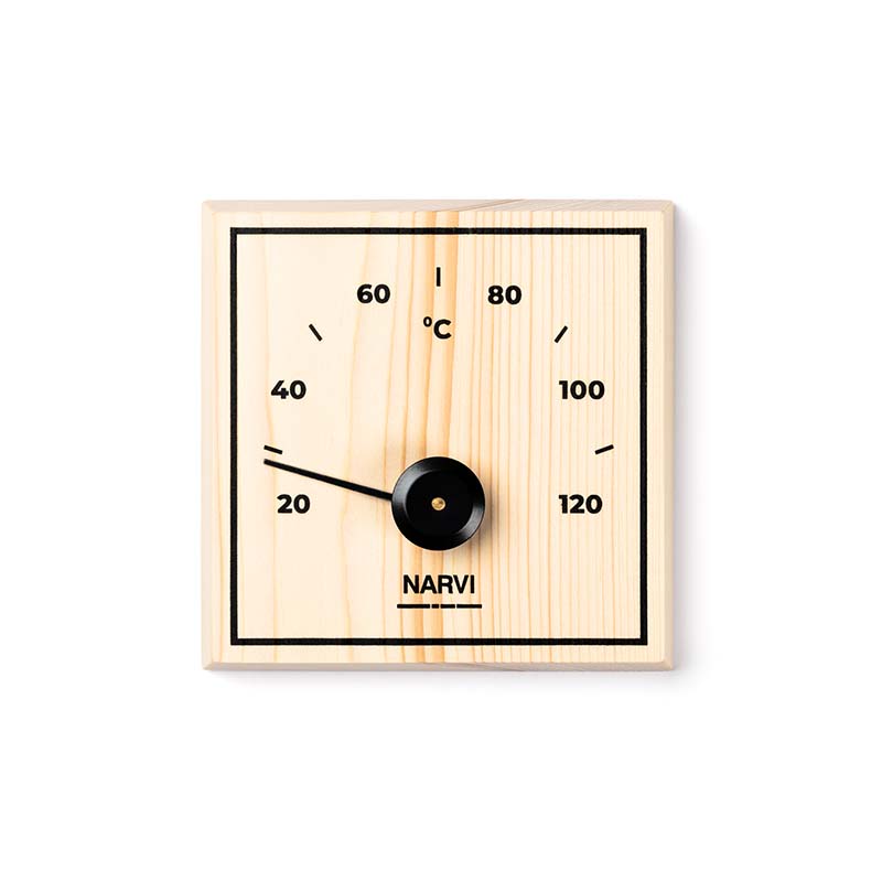 Termometer i fyrretræ