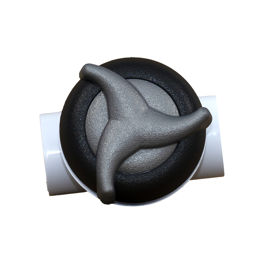 3-Wege-Ventil für Wasserfall, schwarz/grau