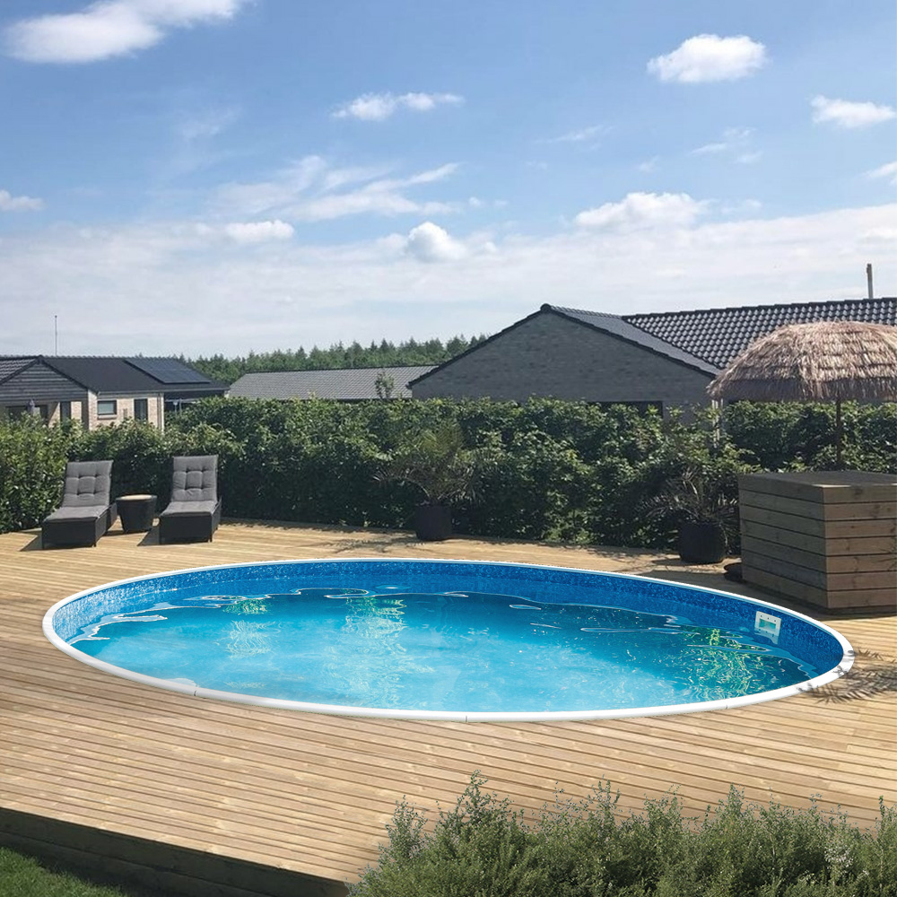 DenForm Stahlwandpool, Ø600 cm H1,5 Blue liner DenForm Stahlwandpool, Ø600 cm H1,5 Blue liner