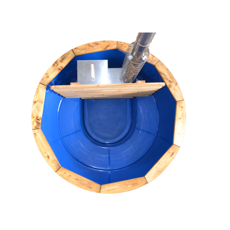 Hot Tube, Ø200 cm, Acrylwanne, blau, eingebauter Ofen