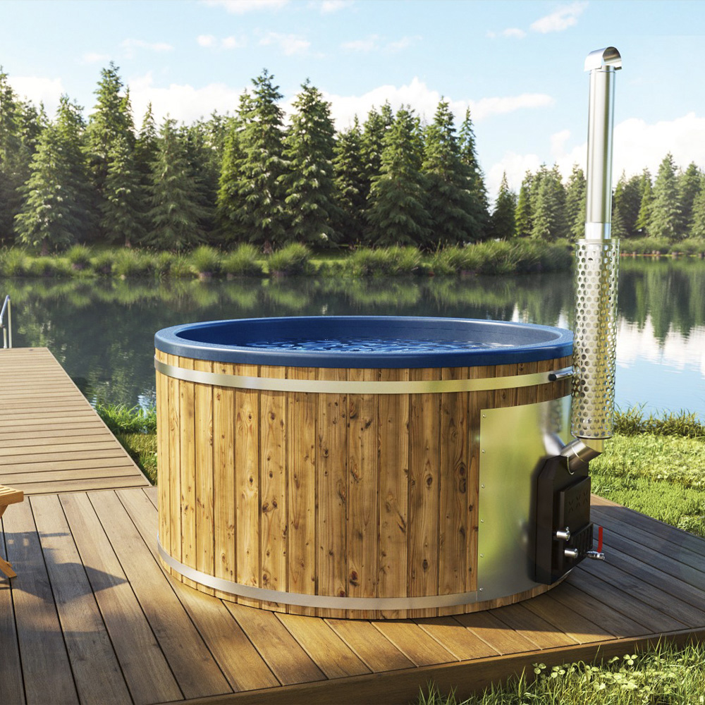 Hot Tube, Ø200 cm, Acylbecken, blau, integrierter Ofen Hot Tube, Ø200 cm, Acylbecken, blau, integrierter Ofen